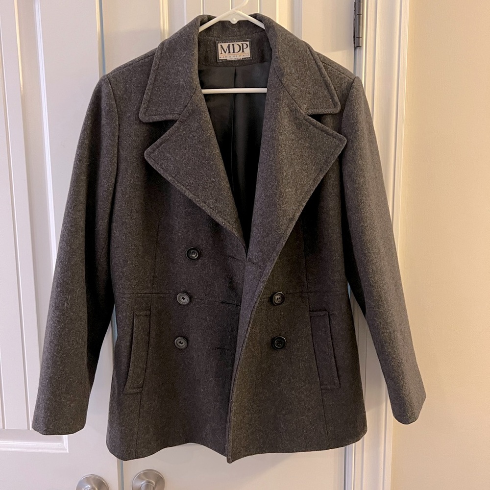 Mario De Pinto Gray Wool Coat